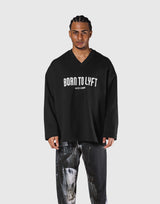 Oversize V-Neck Sweat Shirt - Black