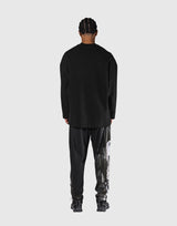 Oversize V-Neck Sweat Shirt - Black