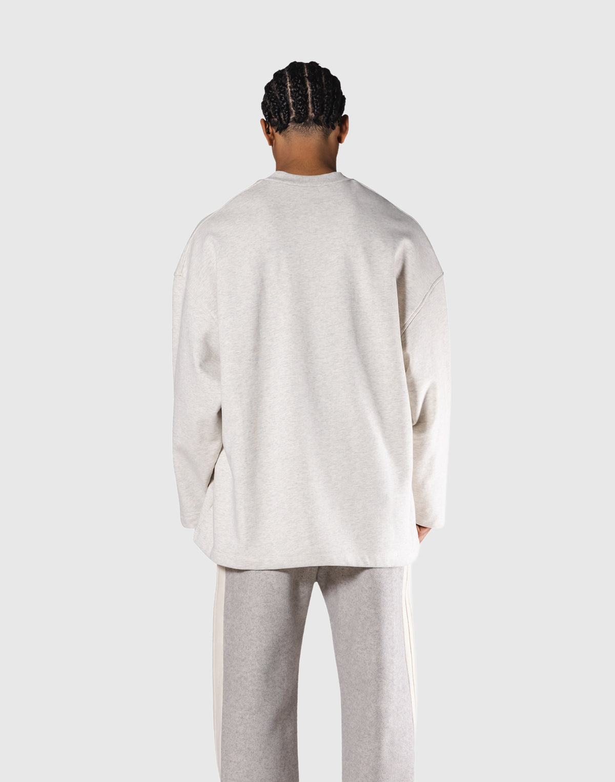 Oversized V-Neck Sweatshirt - Ivory