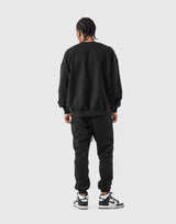 One Point Oversize Crew Neck Sweat - Black