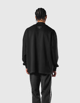 Oversize Mock Neck Pullover - Black