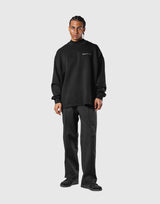 Oversize Mock Neck Pullover - Black