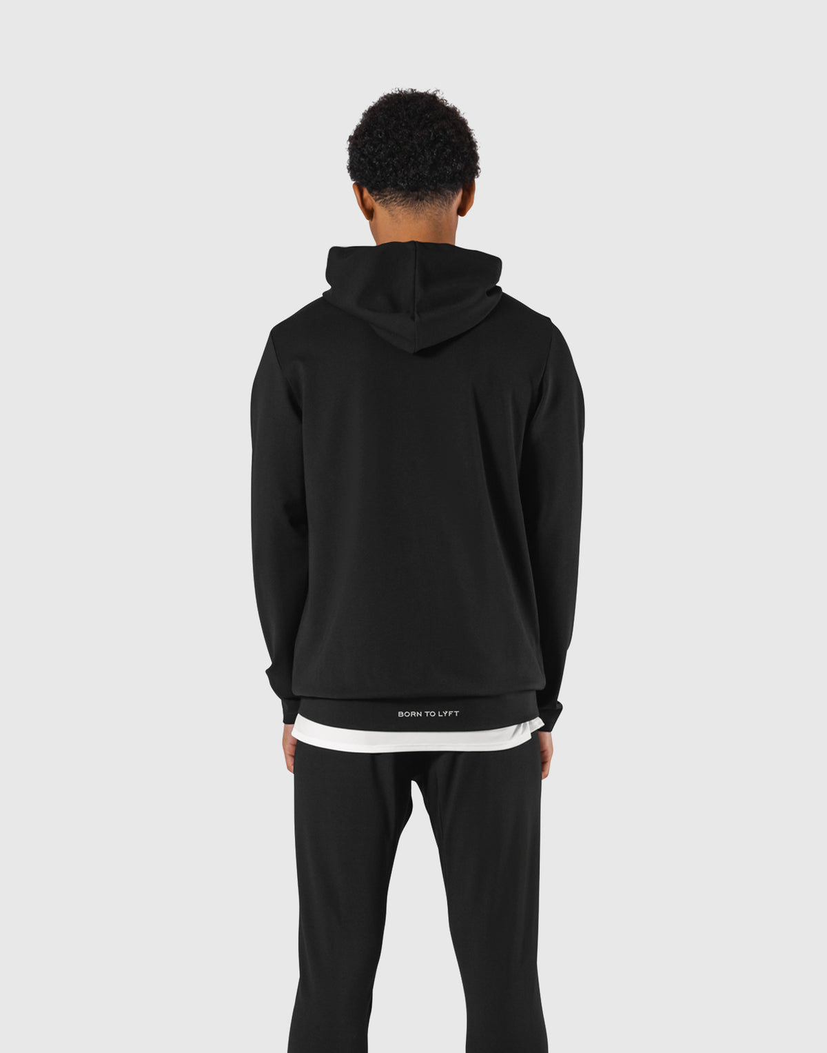 Standard Fit Stretch Pullover Hoodie - Black