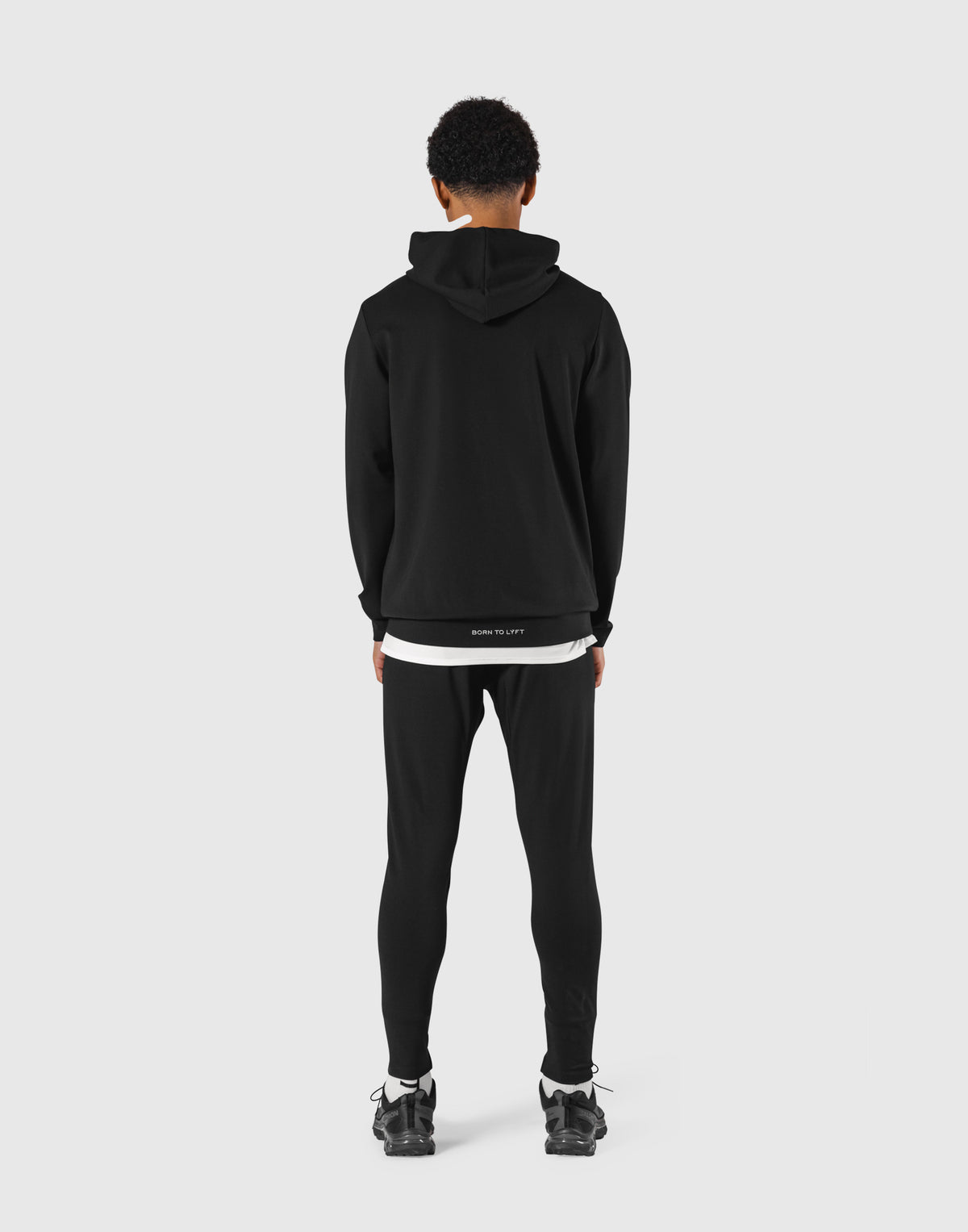 Standard Fit Stretch Pullover Hoodie - Black