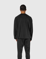 2-Way Stretch Relaxed Pullover Top - Black