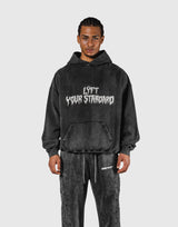 Splash Ring Vintage Oversize Hoodie - Black