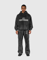Splash Ring Vintage Oversize Hoodie - Black