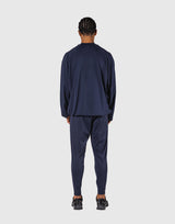 2Way Stretch Relaxed Pullover Tops - Navy