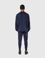 2Way Stretch Relaxed Pullover Tops - Navy
