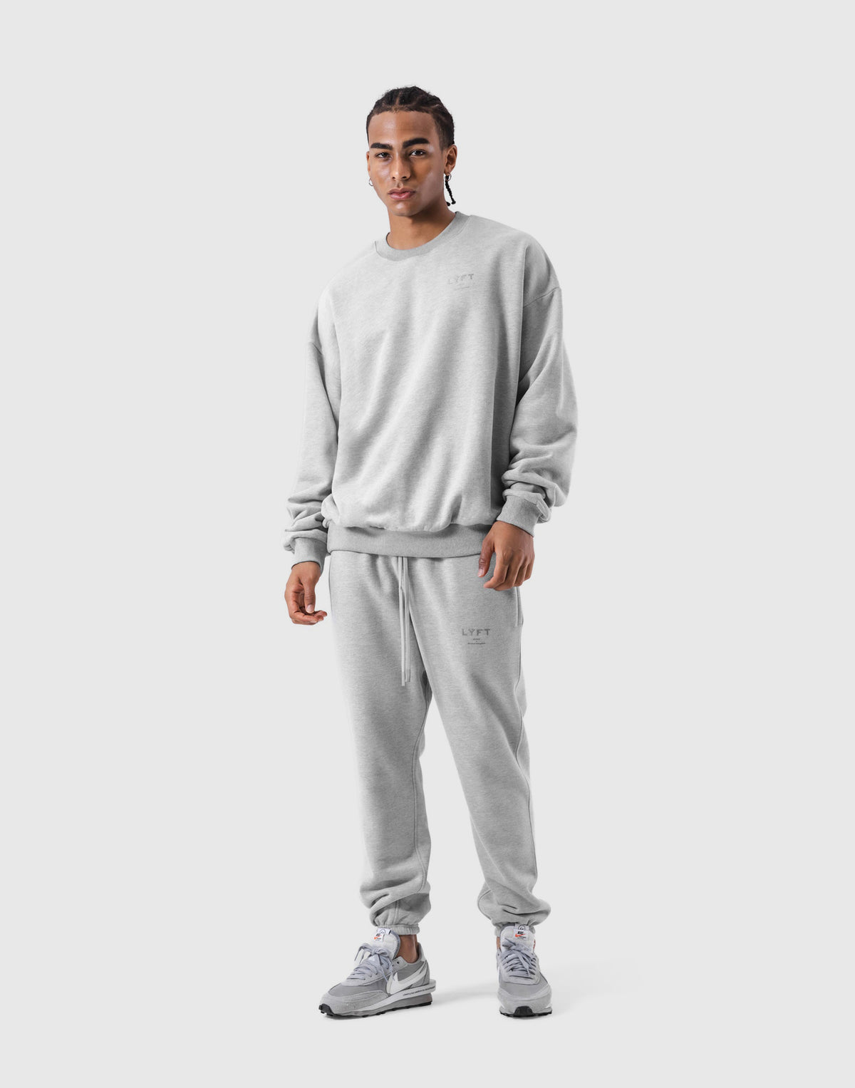 One Point Oversize Crew Neck Sweat - Grey