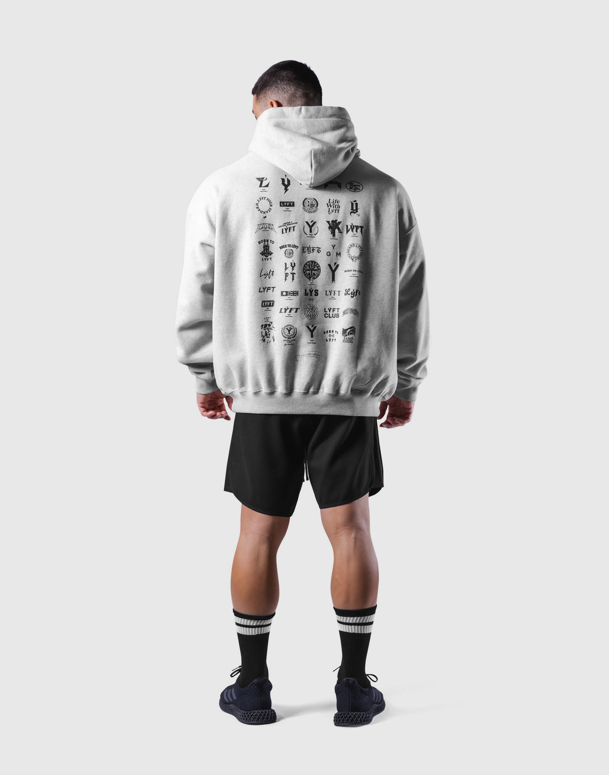 Heritage Logo Oversize Sweat Hoodie - Grey