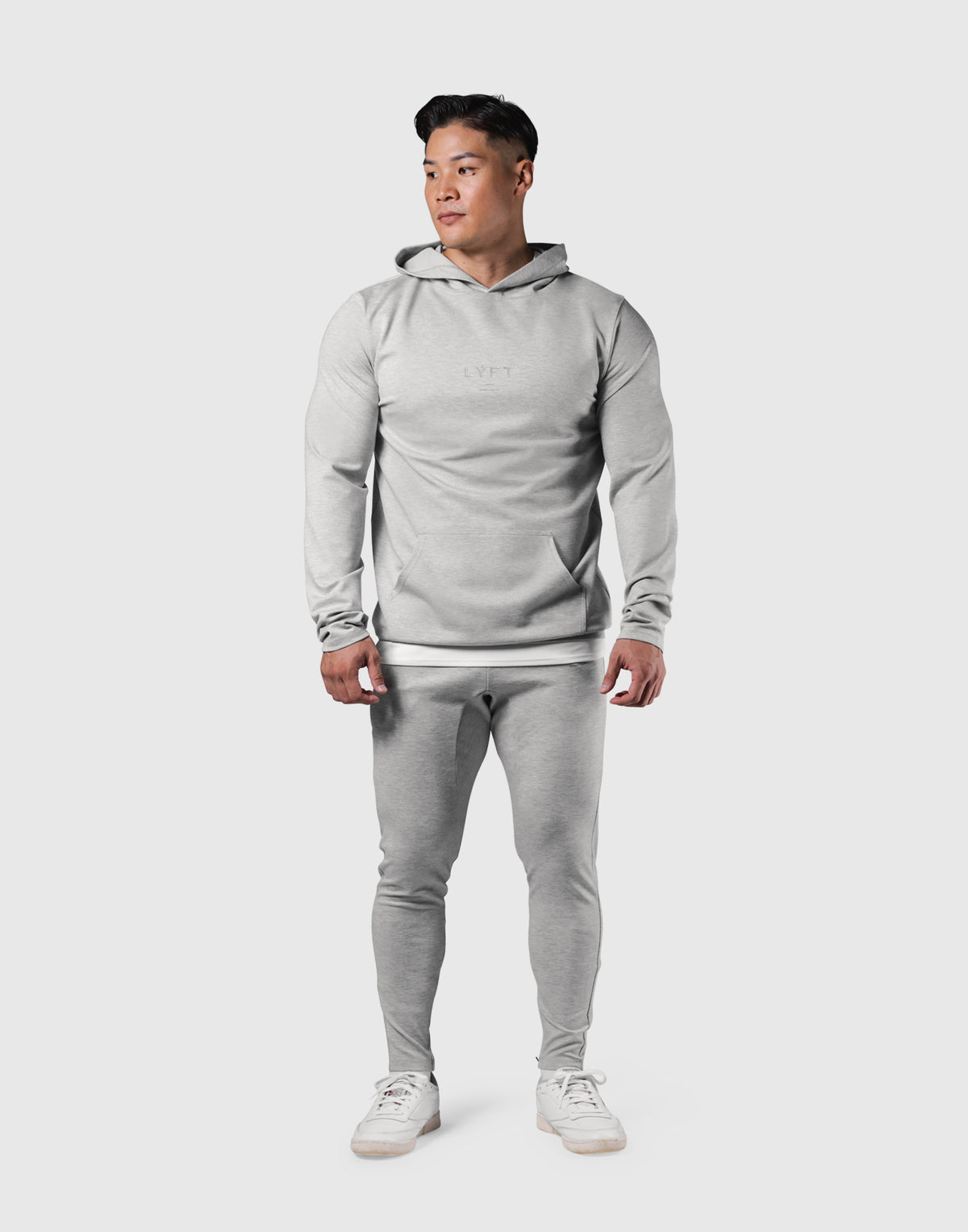 Standard Fit Stretch Pullover Hoodie - Grey