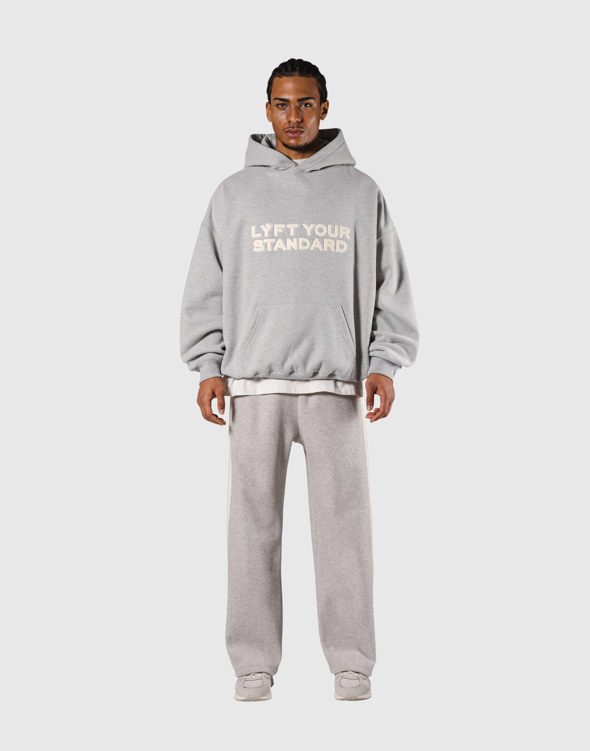 Pile Wappen Oversize Hoodie - Grey
