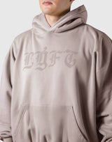Old English Extra Wide Pullover Hoodie - Beige