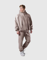 Old English Extra Wide Pullover Hoodie - Beige