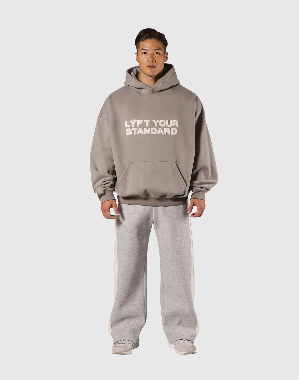 Pile Wappen Oversize Hoodie - Beige