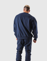 One Point Oversize Crew Neck Sweat - Navy