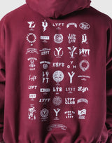 Heritage Logo Oversize Sweat Hoodie - Red