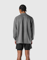 Oversize Mock Neck Pullover - D.Grey