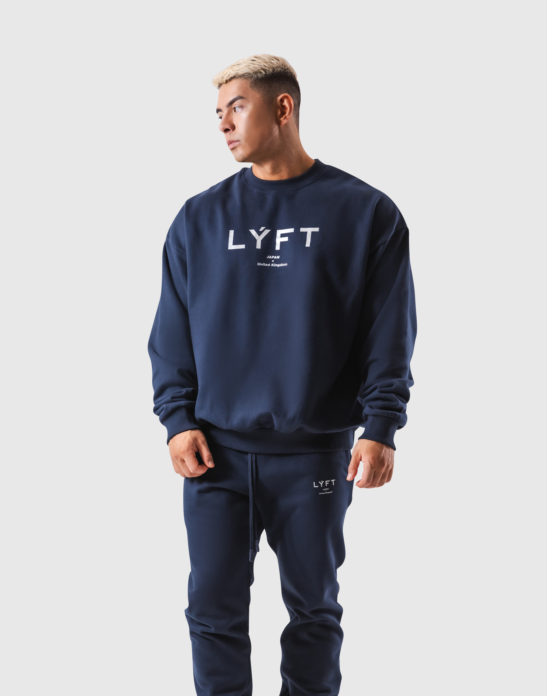LÝFT Oversize Crew Neck Sweat - Navy