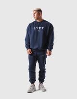 LÝFT Oversize Crew Neck Sweat - Navy