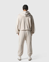 Oversize Vintage Sweat Zip-Up Hoodie - Ivory