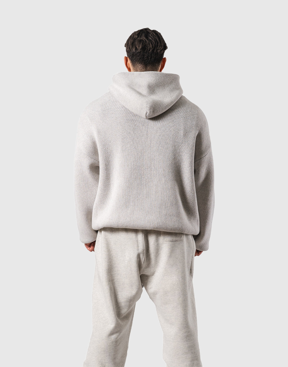 BTL Double Jacquard Knit Hoodie - Ivory