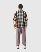 Cut-Off layered Oversize Check Shirt - Ivory