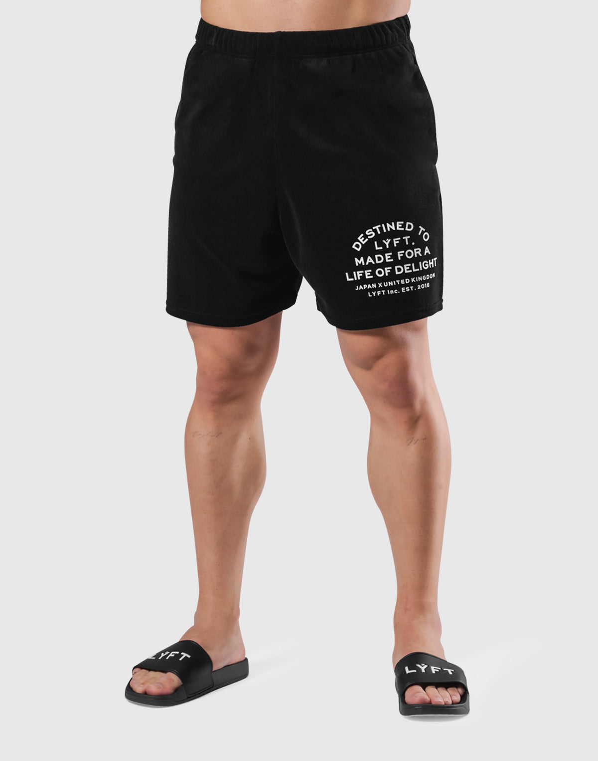 Delight Logo Pile Shorts - Black