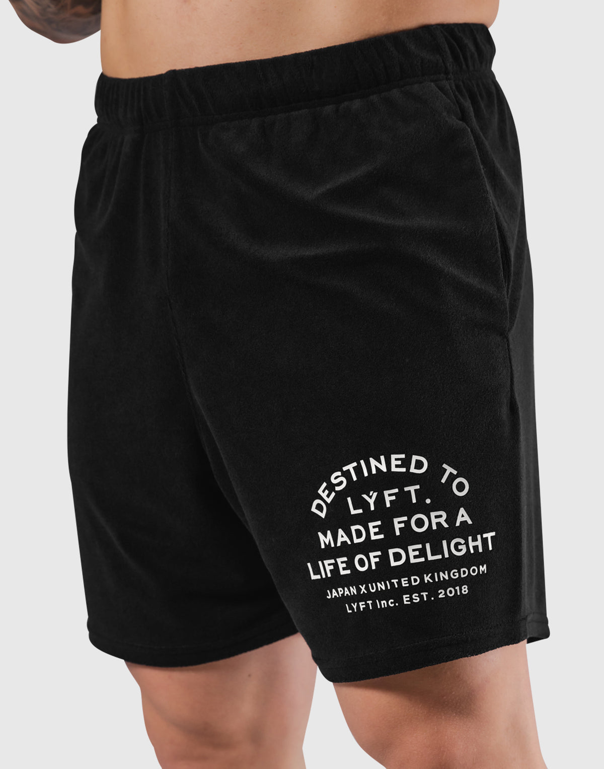 Delight Logo Pile Shorts - Black