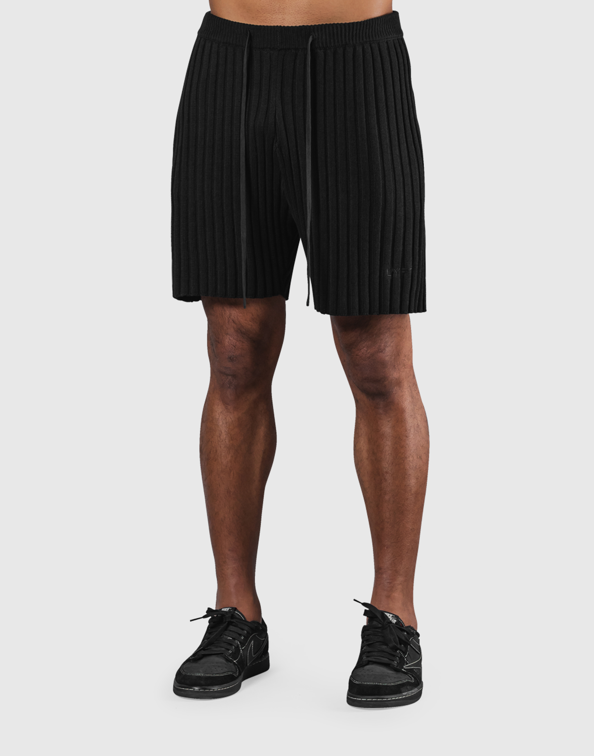 Wide Knit Shorts - Black