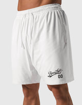 Script Logo Mesh Shorts - White