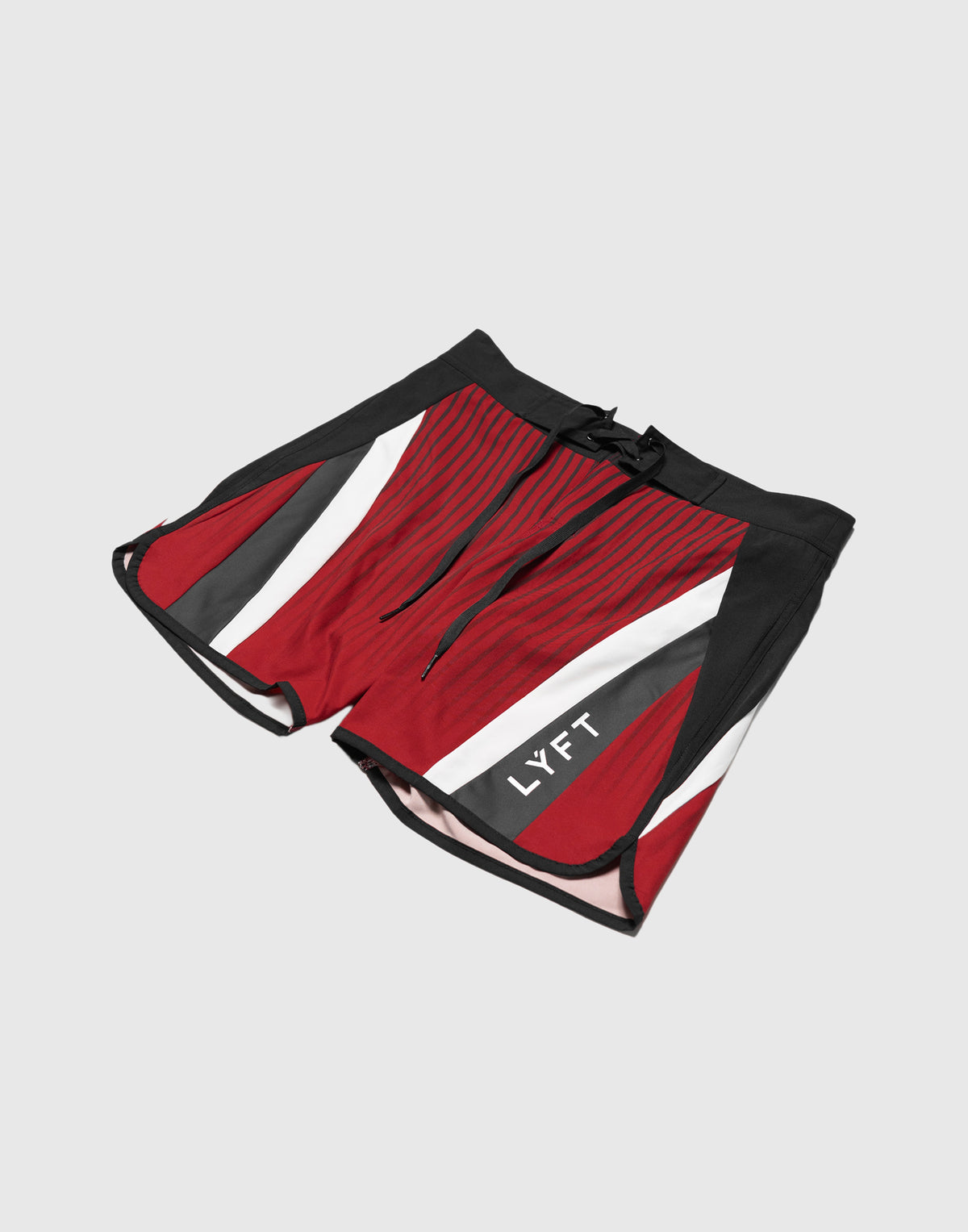 Side Pattern Stripe Stage Shorts - Red