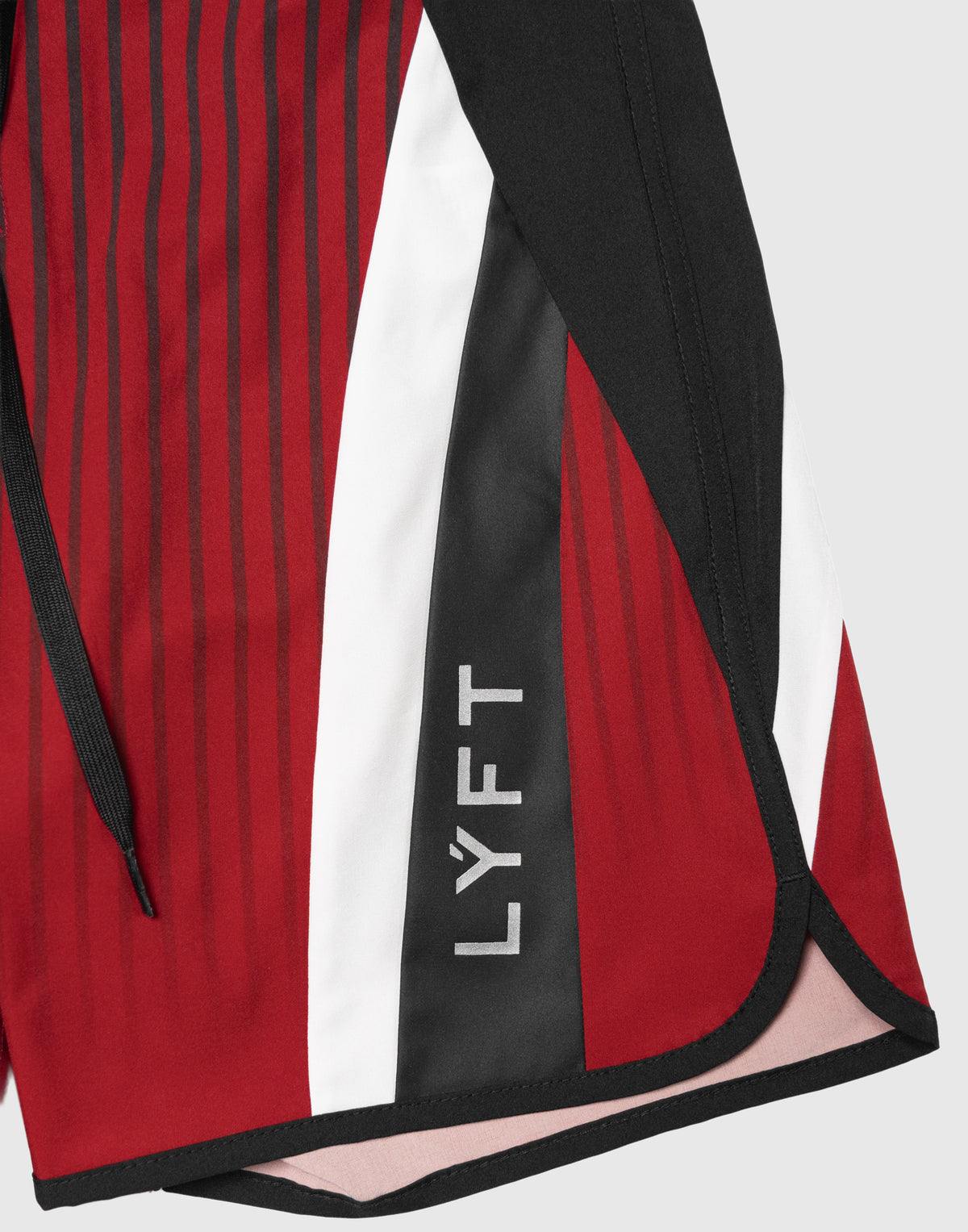 Side Pattern Stripe Stage Shorts - Red