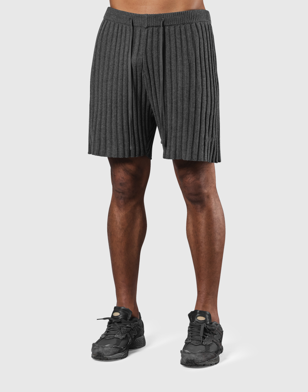 Wide Knit Shorts - D.Grey