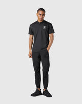 Laurel Y Stretch Button Neck T-Shirt - Black