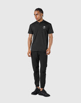 Laurel Y Stretch Button Neck T-Shirt - Black