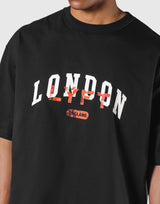 Vintage London Logo Big T-Shirt - Black
