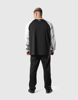 College Logo Raglan Big Long T-Shirt - Black