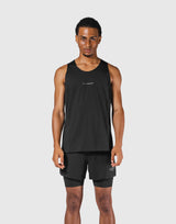 Shoulder Pattern Stretch Standard Tanktop - Black