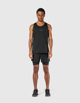 Shoulder Pattern Stretch Standard Tanktop - Black