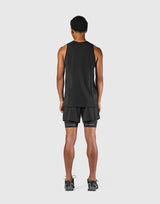 Shoulder Pattern Stretch Standard Tanktop - Black