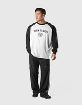 College Logo Raglan Big Long T-Shirt - White