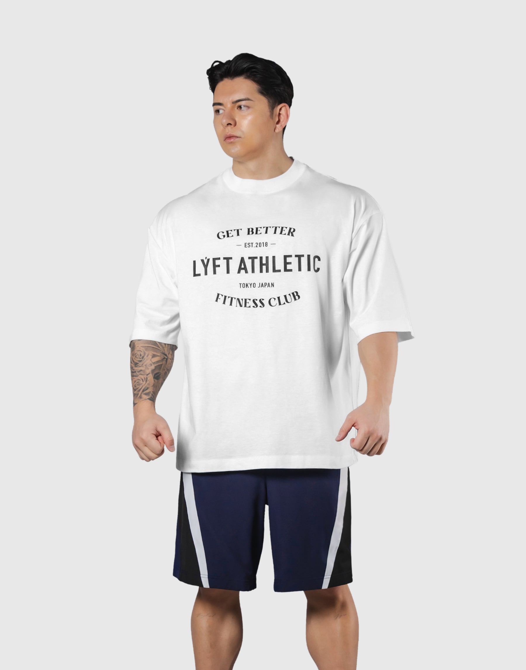 LÝFT Athletic Logo Extra Big T-Shirt - White