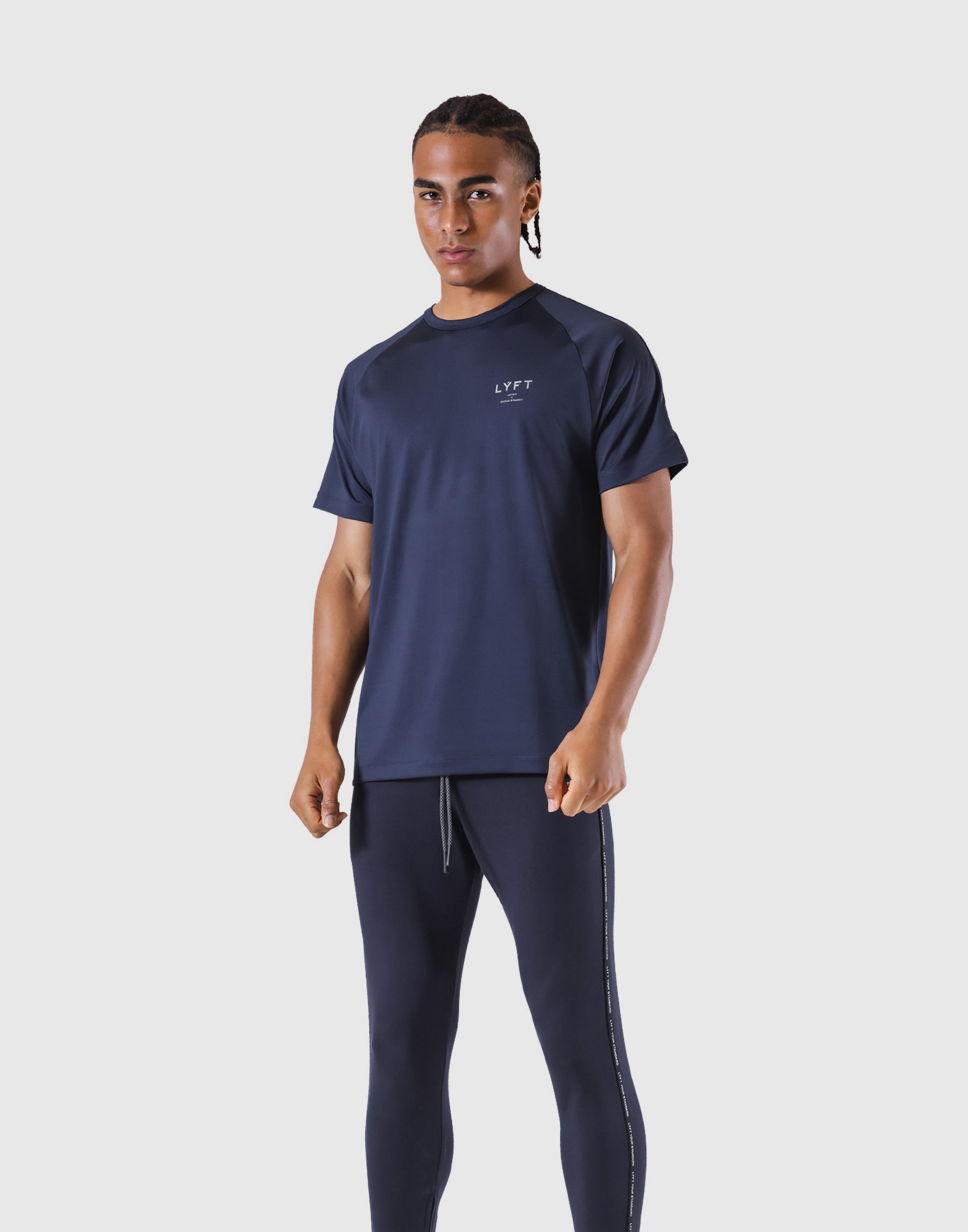 Logo Line Stretch T-Shirt - Navy – LÝFT