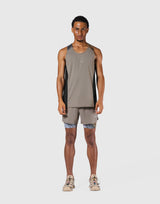 Shoulder Pattern Stretch Standard Tanktop - Beige