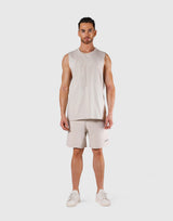 Quilt Patch Loose Fit Tanktop - Beige