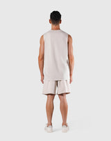 Quilt Patch Loose Fit Tanktop - Beige