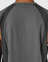 Round Pattern Waffle Nylon Stretch No Sleeve - D.Grey