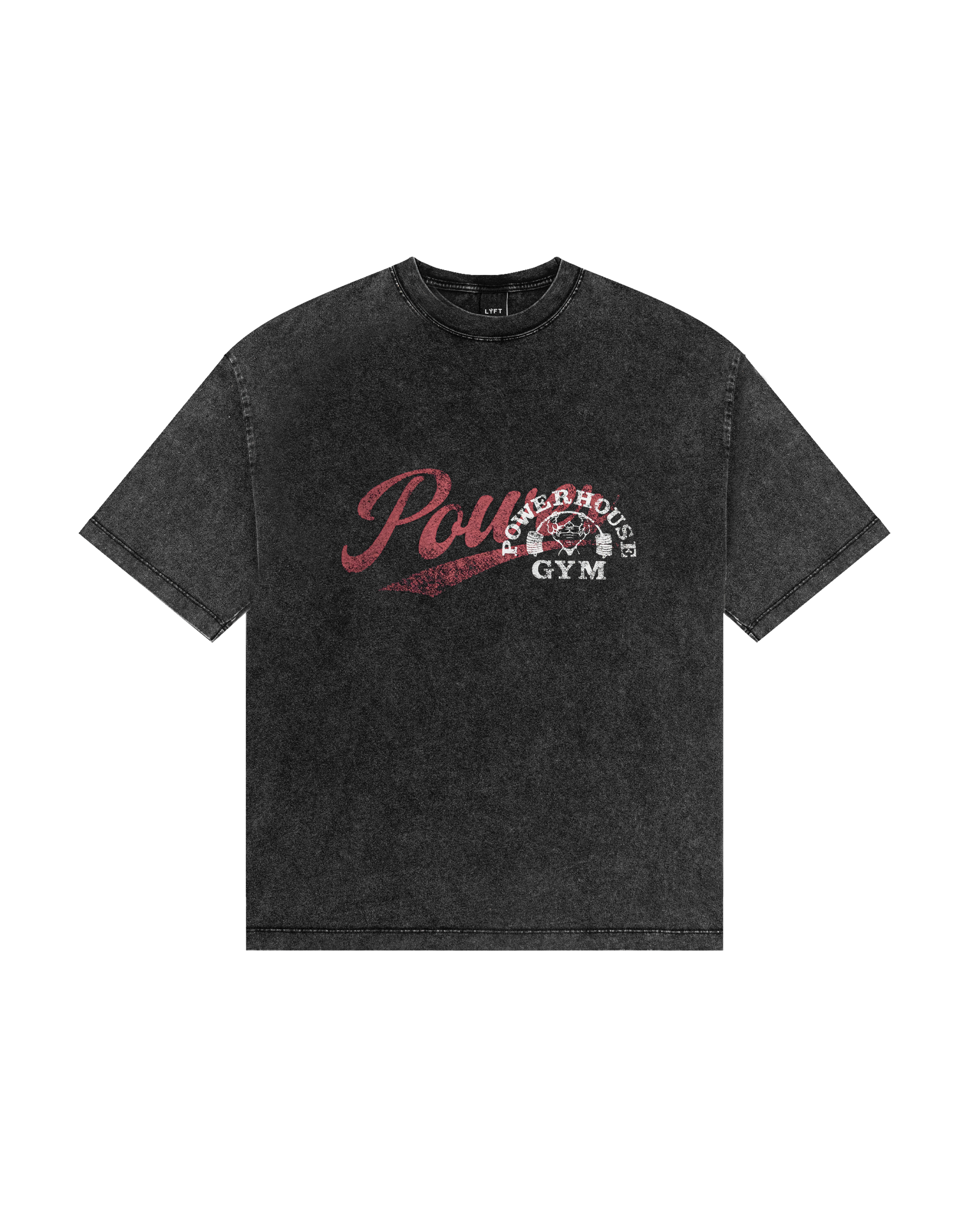 LÝFT × Power House Gym Vintage Big T-Shirt - Black